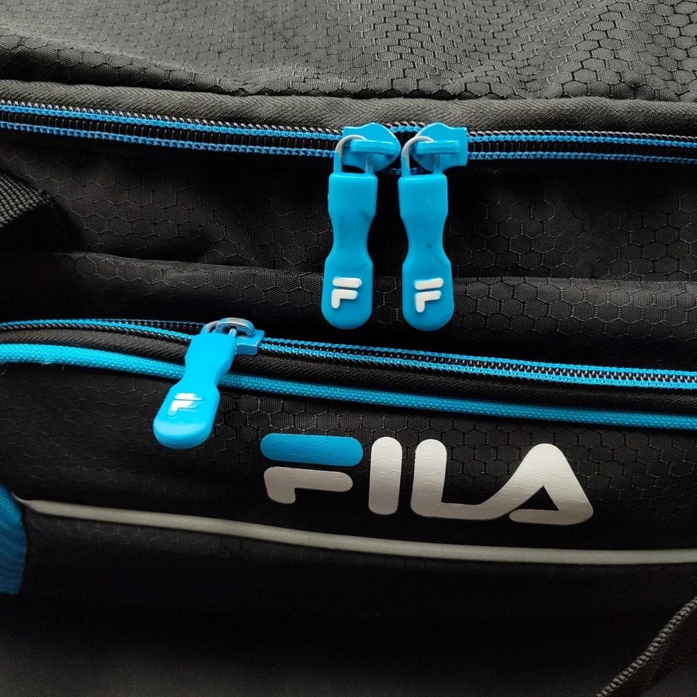 FILA Orson Sports Duffle Bag Canvas‎ Gym straps Zippers Front side Pockets📸👀